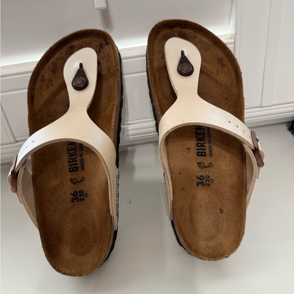 Birkenstock Ecru Thong Sandals - Picture 8 of 8